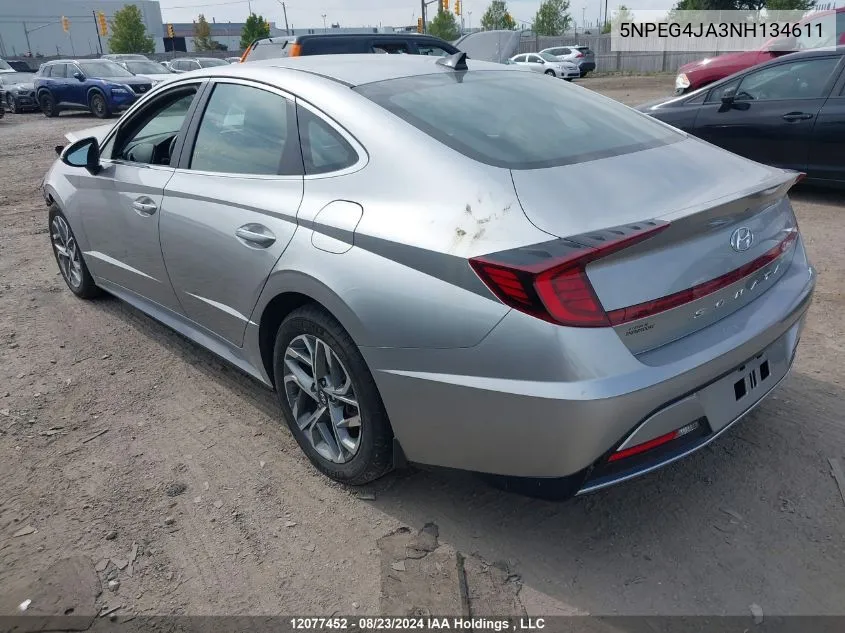 2022 Hyundai Sonata Se VIN: 5NPEG4JA3NH134611 Lot: 12077452