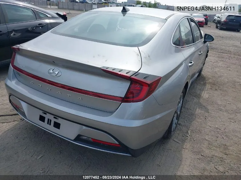 2022 Hyundai Sonata Se VIN: 5NPEG4JA3NH134611 Lot: 12077452