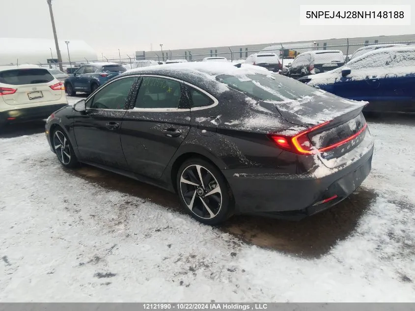 2022 Hyundai Sonata Sport VIN: 5NPEJ4J28NH148188 Lot: 12121990