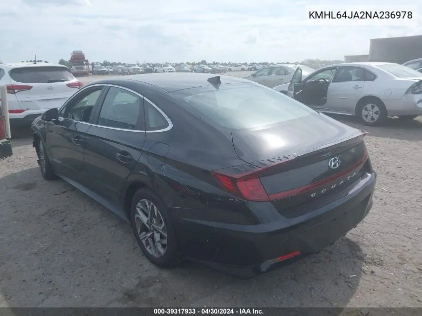 2022 Hyundai Sonata Sel VIN: KMHL64JA2NA236978 Lot: 39317933