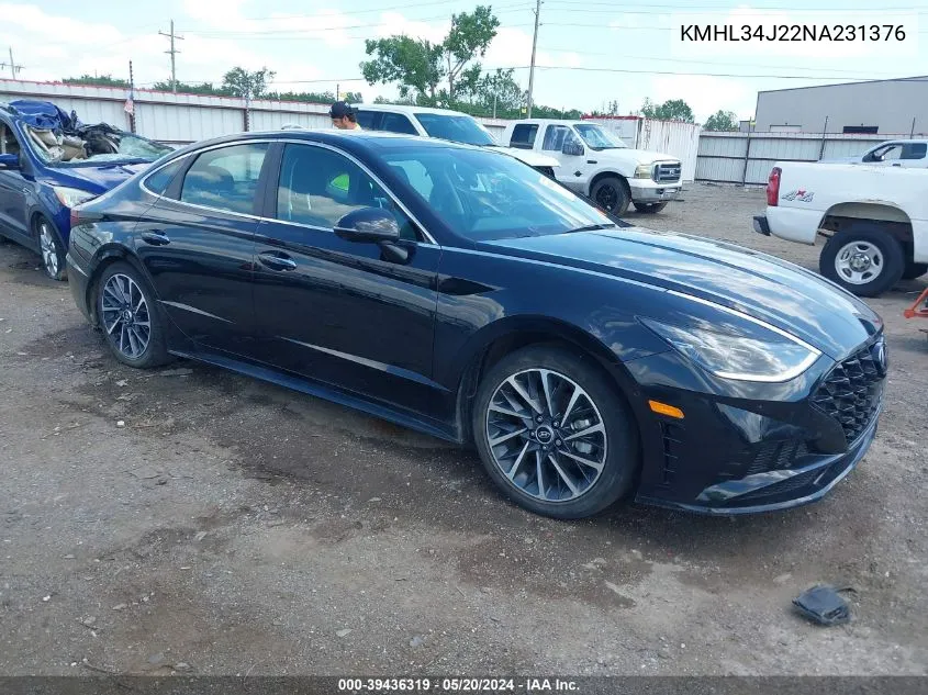 2022 Hyundai Sonata Limited VIN: KMHL34J22NA231376 Lot: 39436319