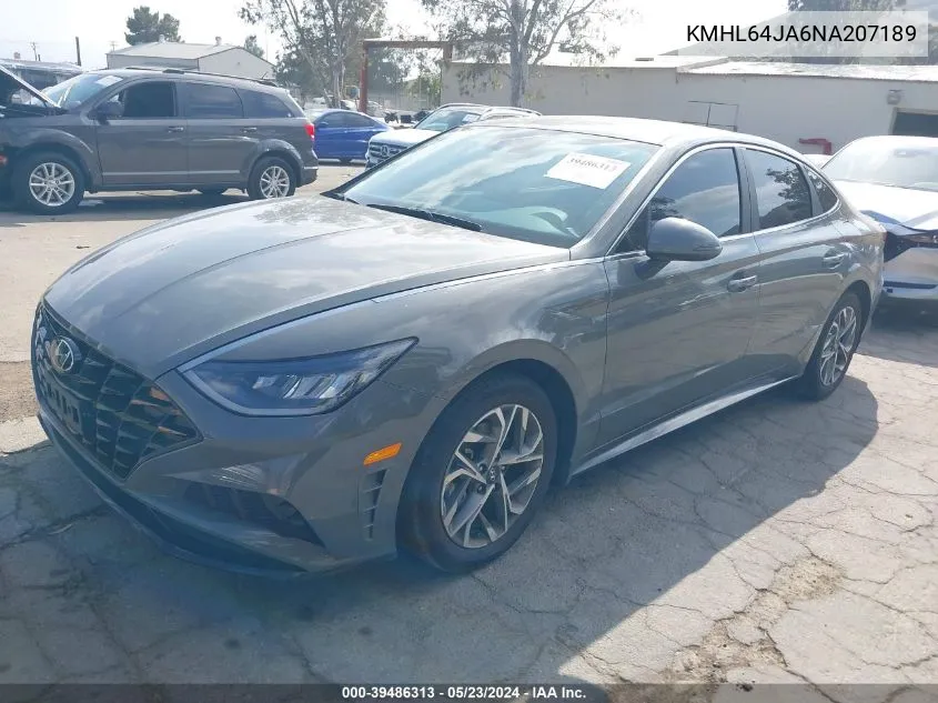 2022 Hyundai Sonata Sel VIN: KMHL64JA6NA207189 Lot: 39486313