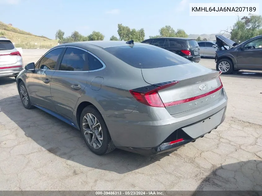 2022 Hyundai Sonata Sel VIN: KMHL64JA6NA207189 Lot: 39486313