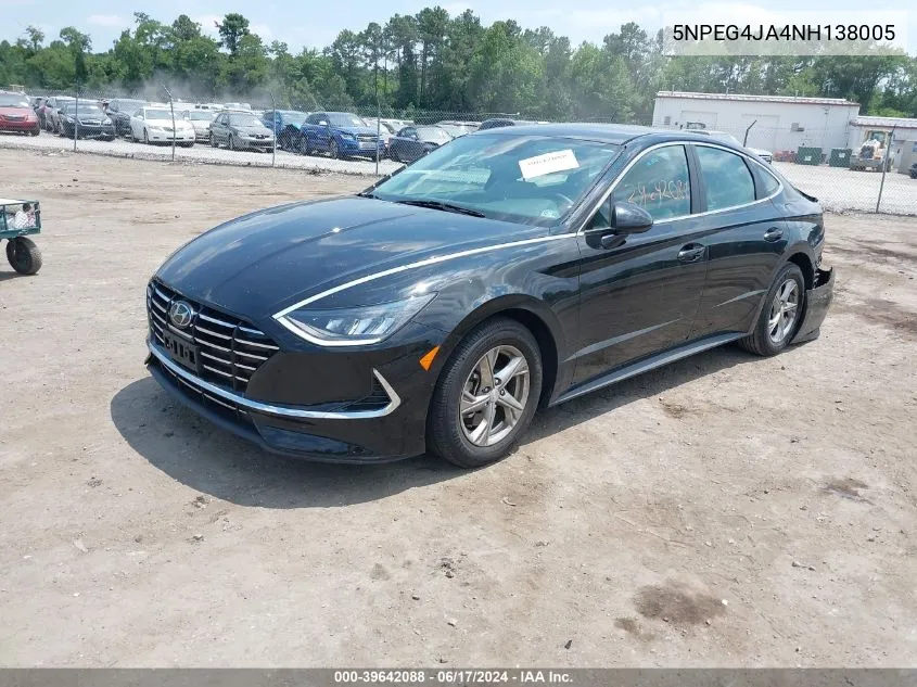 2022 Hyundai Sonata Se VIN: 5NPEG4JA4NH138005 Lot: 39642088