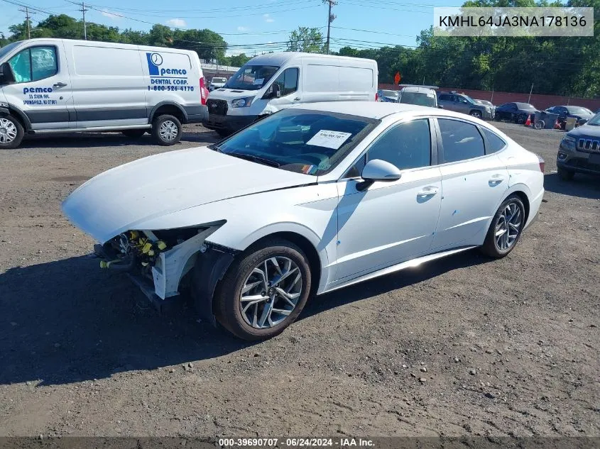 KMHL64JA3NA178136 2022 Hyundai Sonata Sel