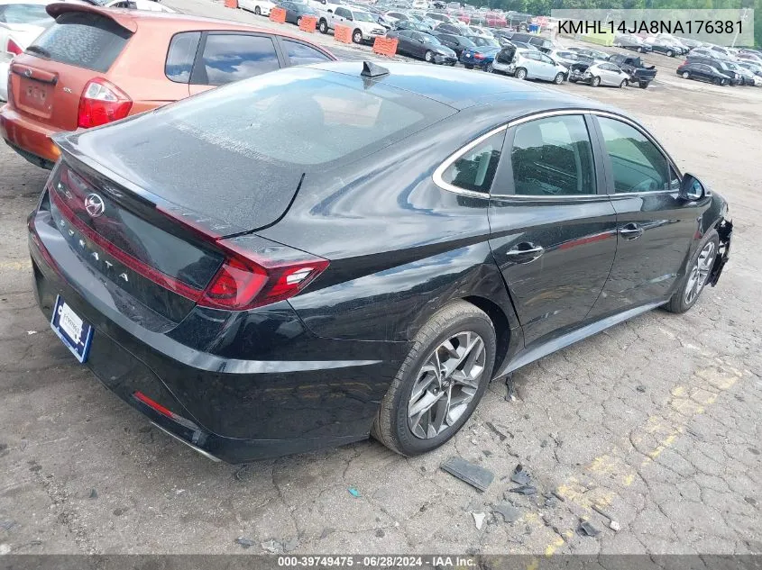 2022 Hyundai Sonata Sel VIN: KMHL14JA8NA176381 Lot: 39749475