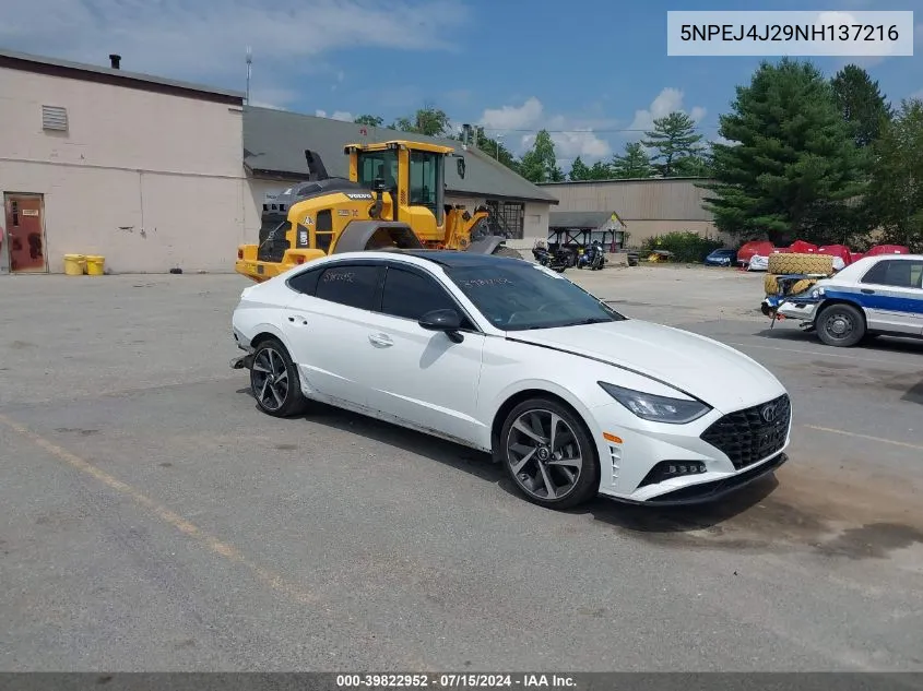 2022 Hyundai Sonata Sel Plus VIN: 5NPEJ4J29NH137216 Lot: 39822952