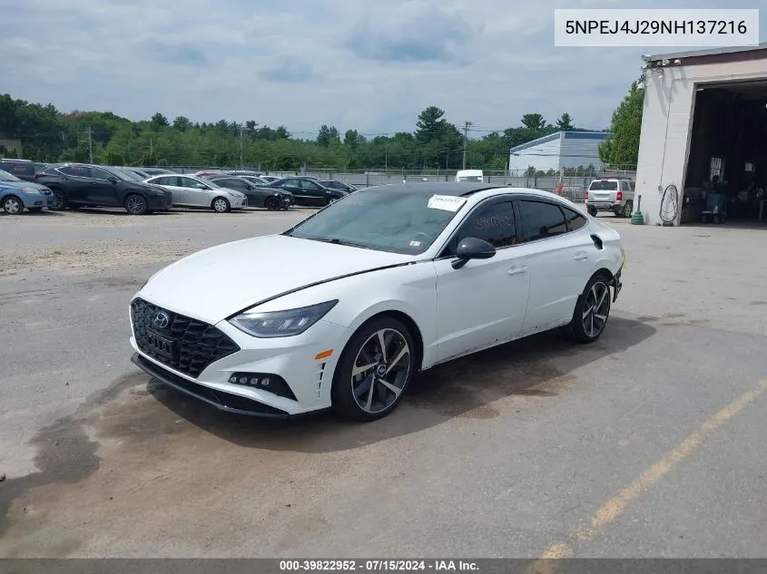 2022 Hyundai Sonata Sel Plus VIN: 5NPEJ4J29NH137216 Lot: 39822952