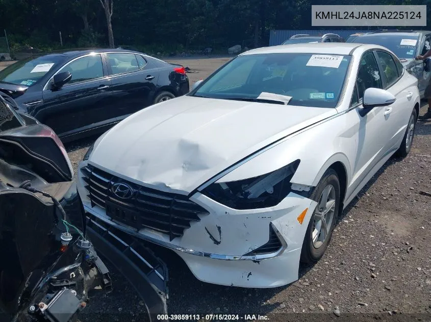 2022 Hyundai Sonata Se VIN: KMHL24JA8NA225124 Lot: 39859113