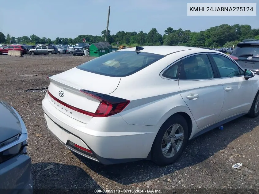 2022 Hyundai Sonata Se VIN: KMHL24JA8NA225124 Lot: 39859113