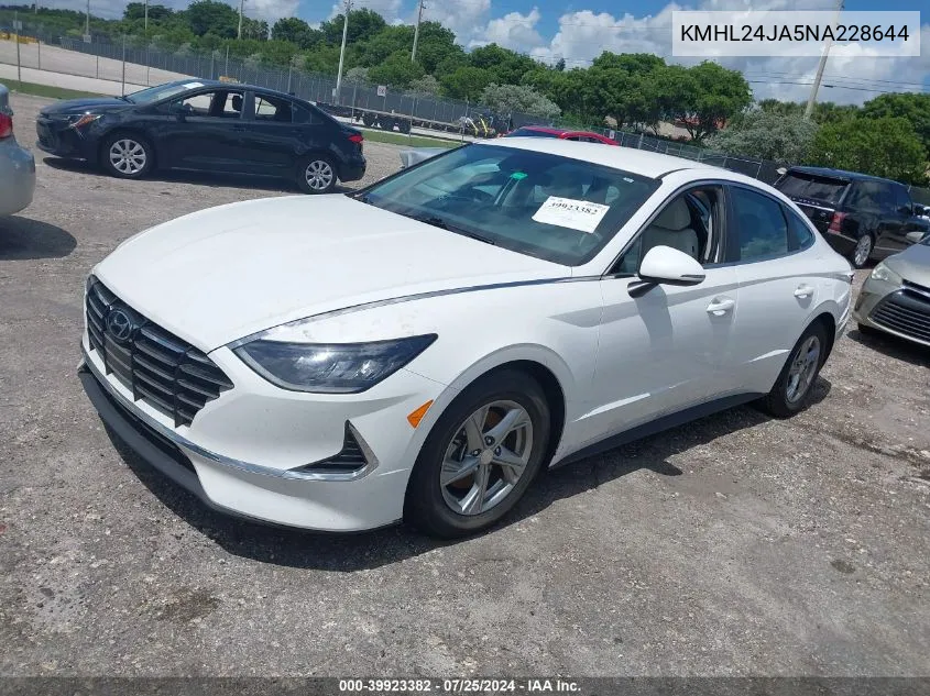 2022 Hyundai Sonata Se VIN: KMHL24JA5NA228644 Lot: 39923382