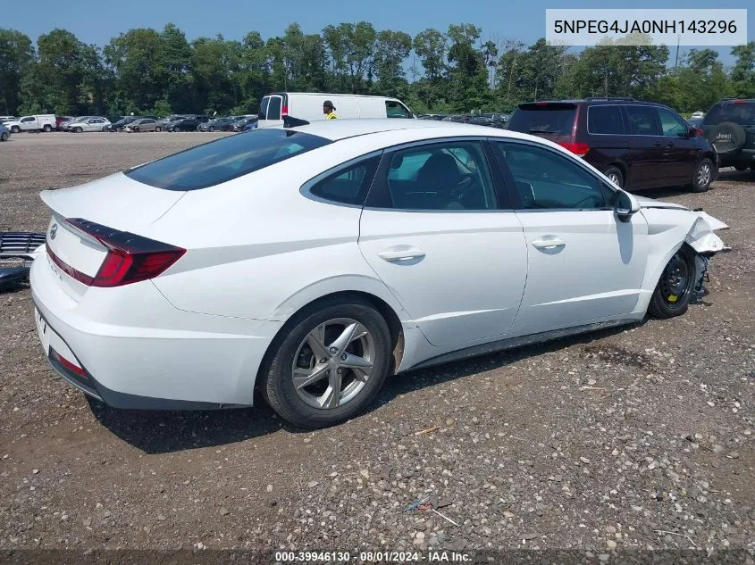 5NPEG4JA0NH143296 2022 Hyundai Sonata Se