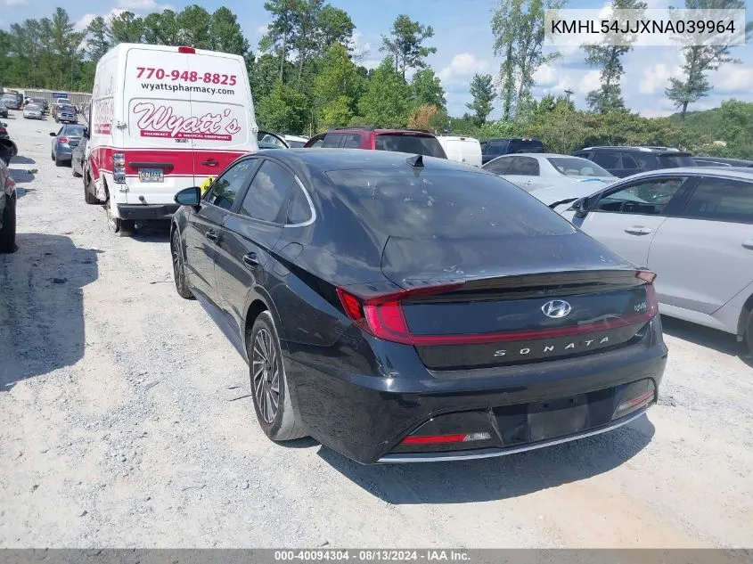 2022 Hyundai Sonata Hybrid Limited VIN: KMHL54JJXNA039964 Lot: 40094304