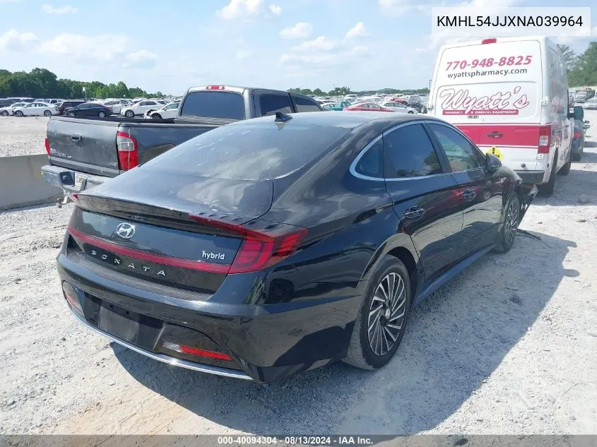 2022 Hyundai Sonata Hybrid Limited VIN: KMHL54JJXNA039964 Lot: 40094304