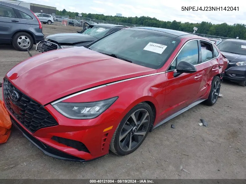 2022 Hyundai Sonata Sel Plus VIN: 5NPEJ4J23NH142041 Lot: 40121004