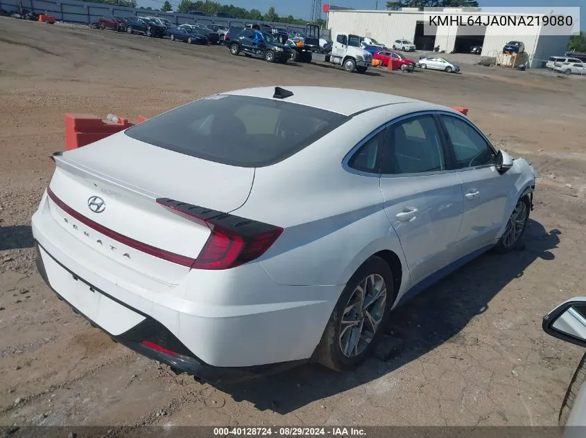 2022 Hyundai Sonata Sel VIN: KMHL64JA0NA219080 Lot: 40128724