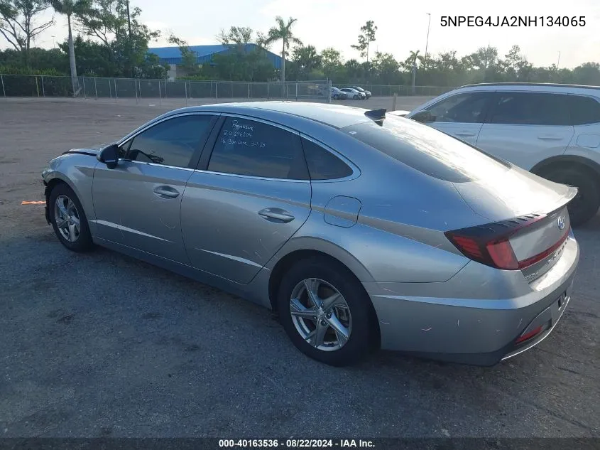 2022 Hyundai Sonata Se VIN: 5NPEG4JA2NH134065 Lot: 40163536