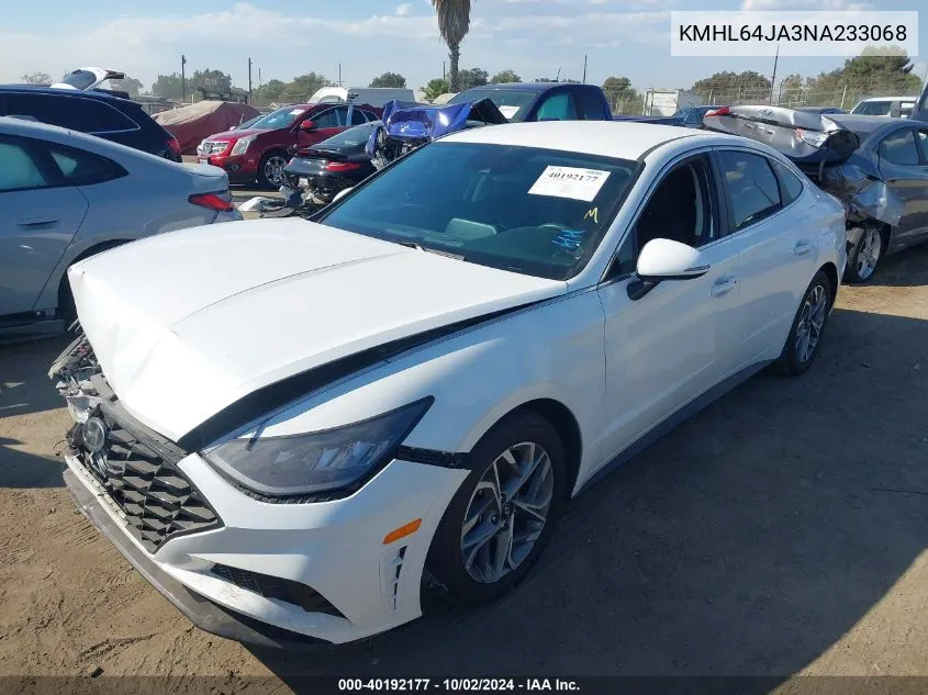 2022 Hyundai Sonata Sel VIN: KMHL64JA3NA233068 Lot: 40192177