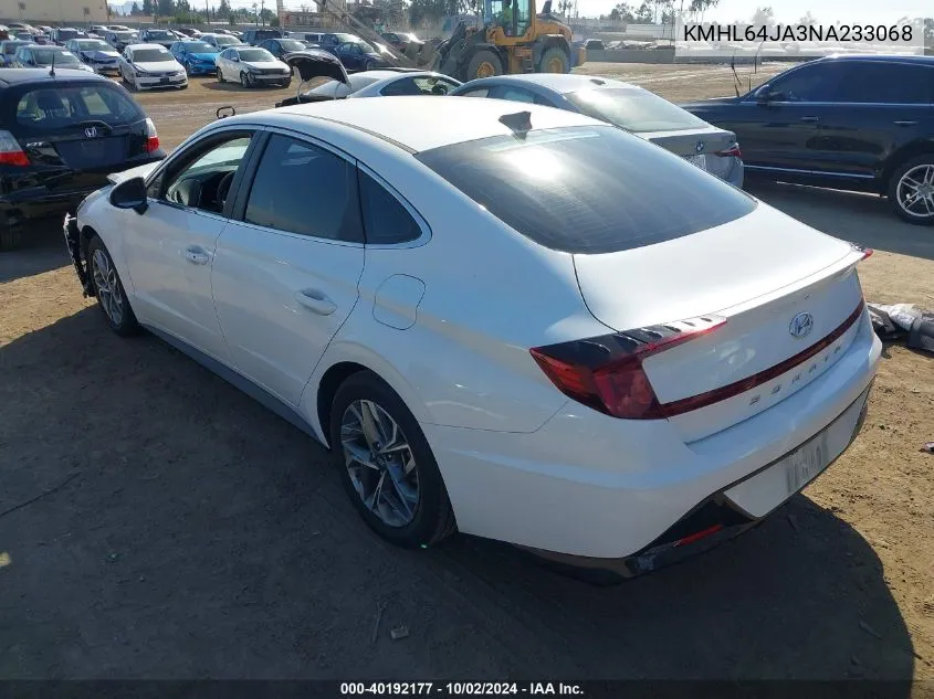 2022 Hyundai Sonata Sel VIN: KMHL64JA3NA233068 Lot: 40192177