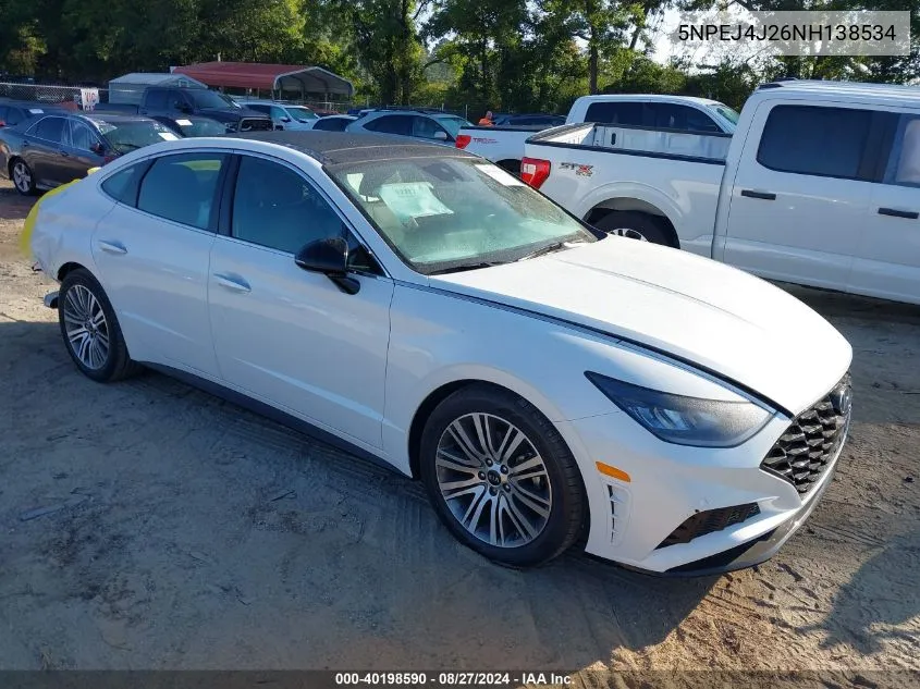 2022 Hyundai Sonata Sel Plus VIN: 5NPEJ4J26NH138534 Lot: 40198590