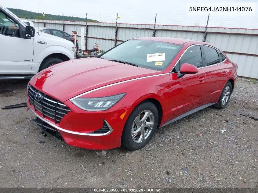 5NPEG4JA2NH144076 2022 Hyundai Sonata Se