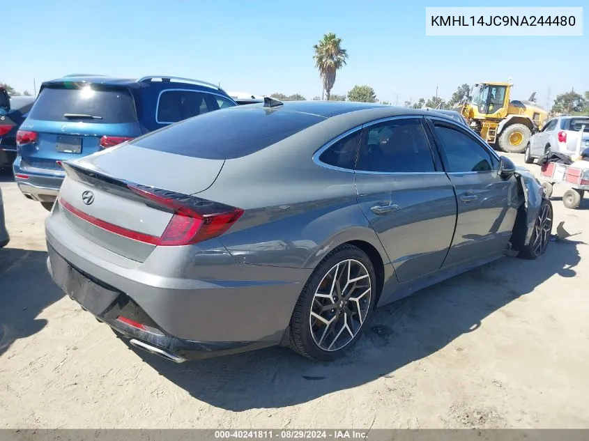 2022 Hyundai Sonata N Line VIN: KMHL14JC9NA244480 Lot: 40241811