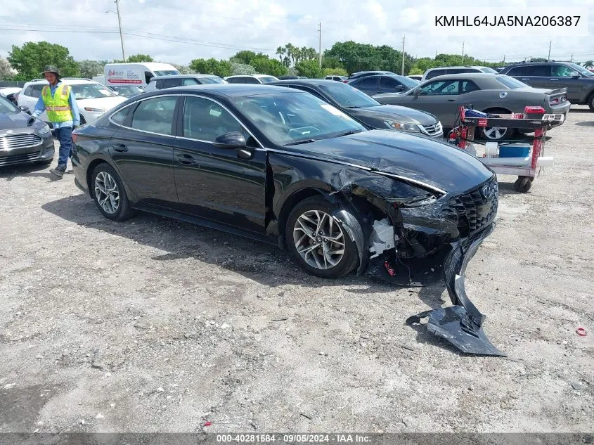 2022 Hyundai Sonata Sel VIN: KMHL64JA5NA206387 Lot: 40281584