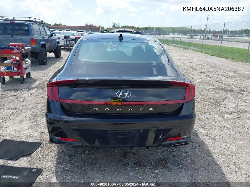 2022 Hyundai Sonata Sel VIN: KMHL64JA5NA206387 Lot: 40281584