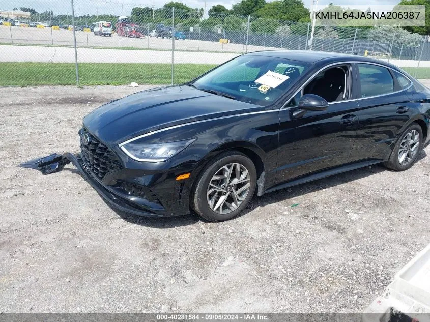 2022 Hyundai Sonata Sel VIN: KMHL64JA5NA206387 Lot: 40281584