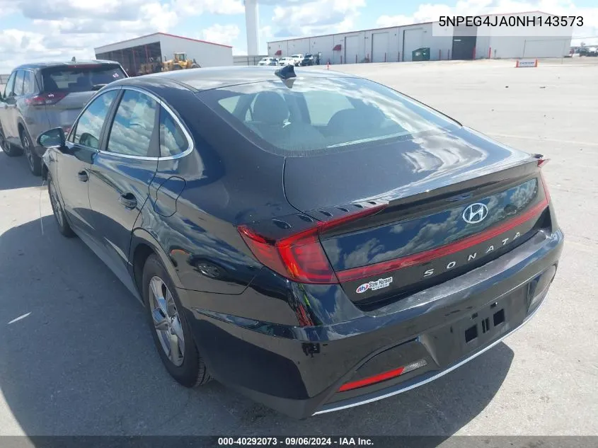 2022 Hyundai Sonata Se VIN: 5NPEG4JA0NH143573 Lot: 40292073