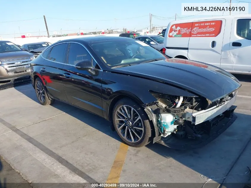 2022 Hyundai Sonata Limited VIN: KMHL34J26NA169190 Lot: 40293459