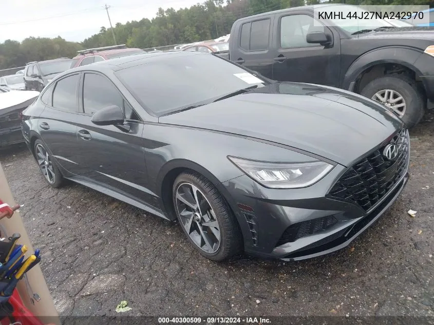 2022 Hyundai Sonata Sel Plus VIN: KMHL44J27NA242970 Lot: 40300509