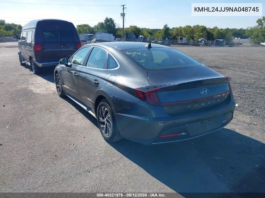 KMHL24JJ9NA048745 2022 Hyundai Sonata Hybrid Blue