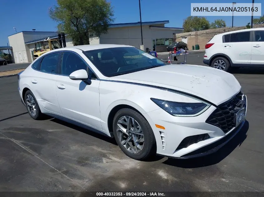 2022 Hyundai Sonata Sel VIN: KMHL64JA0NA205163 Lot: 40332353