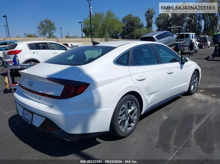 2022 Hyundai Sonata Sel VIN: KMHL64JA0NA205163 Lot: 40332353