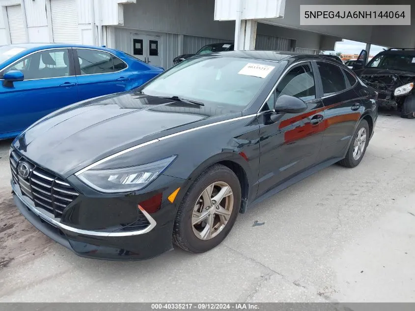 2022 Hyundai Sonata Se VIN: 5NPEG4JA6NH144064 Lot: 40335217