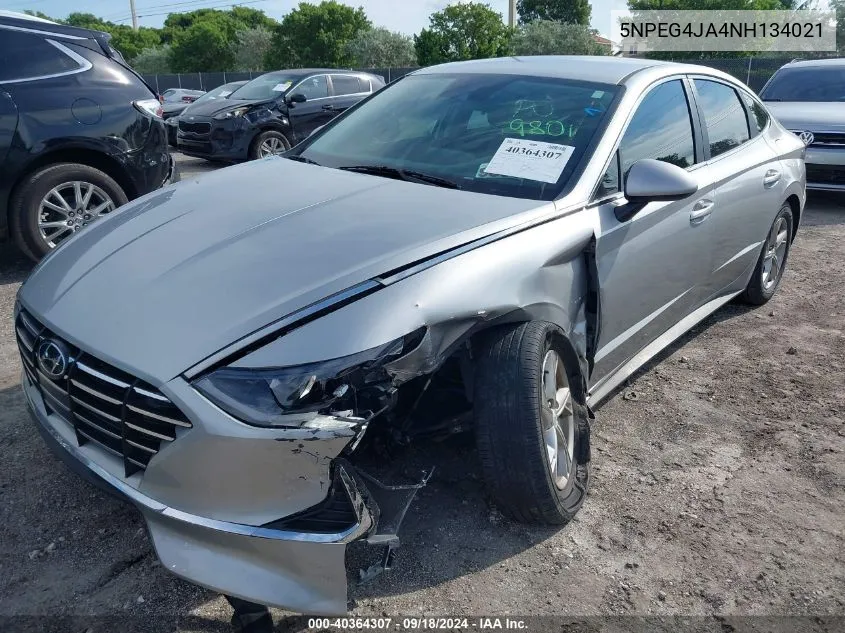 2022 Hyundai Sonata Se VIN: 5NPEG4JA4NH134021 Lot: 40364307