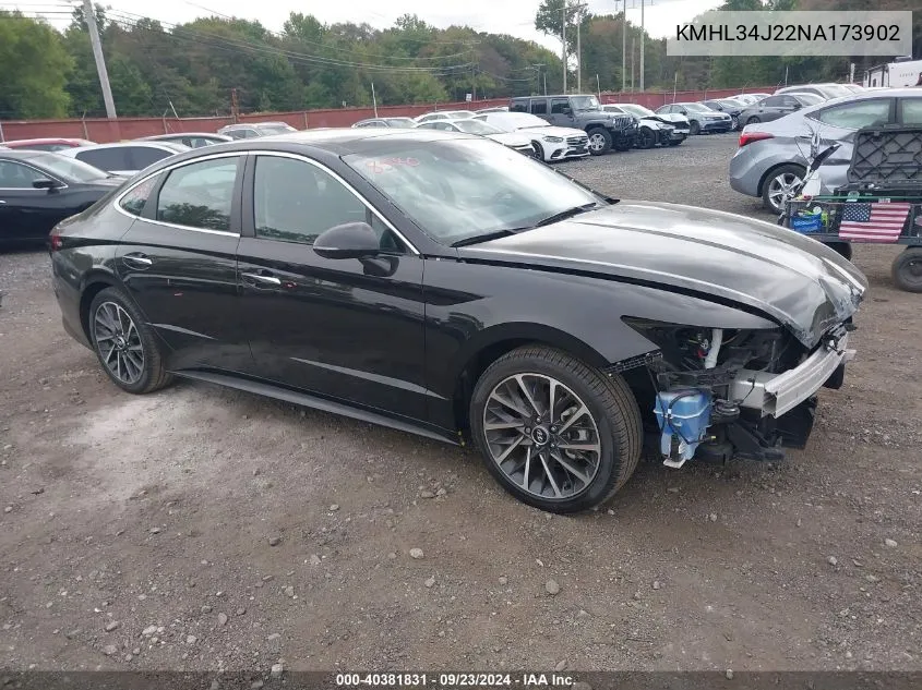 2022 Hyundai Sonata Limited VIN: KMHL34J22NA173902 Lot: 40381831