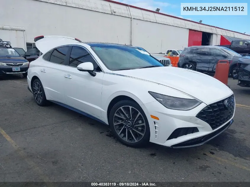 2022 Hyundai Sonata Limited VIN: KMHL34J25NA211512 Lot: 40383119