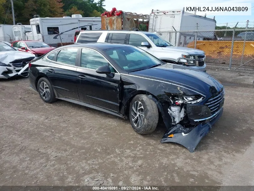 2022 Hyundai Sonata Hybrid Blue VIN: KMHL24JJ6NA043809 Lot: 40415091