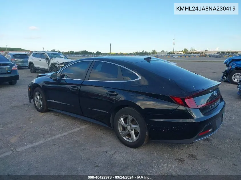 KMHL24JA8NA230419 2022 Hyundai Sonata Se