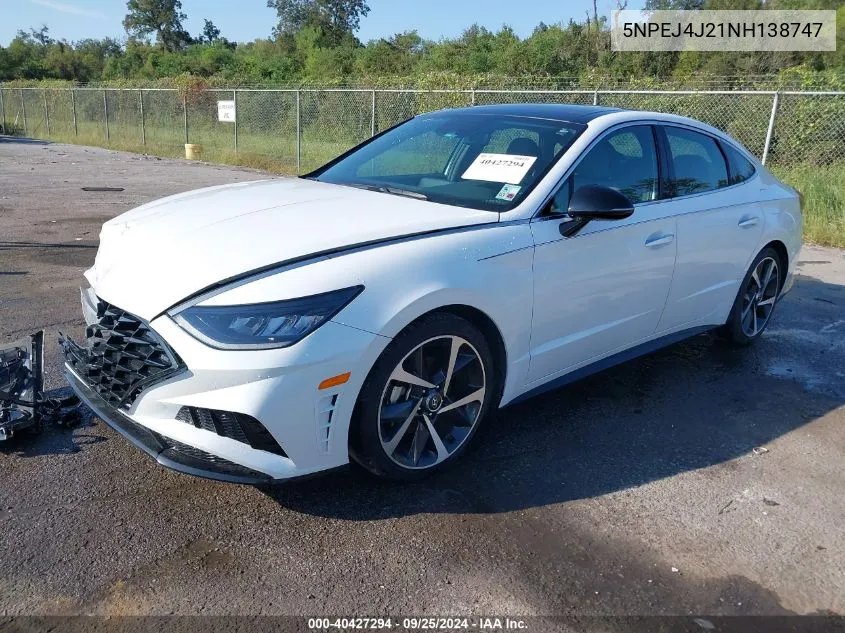 2022 Hyundai Sonata Sel Plus VIN: 5NPEJ4J21NH138747 Lot: 40427294