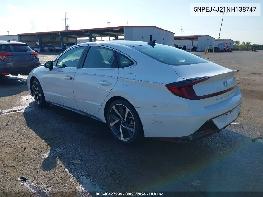 2022 Hyundai Sonata Sel Plus VIN: 5NPEJ4J21NH138747 Lot: 40427294