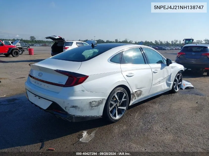 2022 Hyundai Sonata Sel Plus VIN: 5NPEJ4J21NH138747 Lot: 40427294