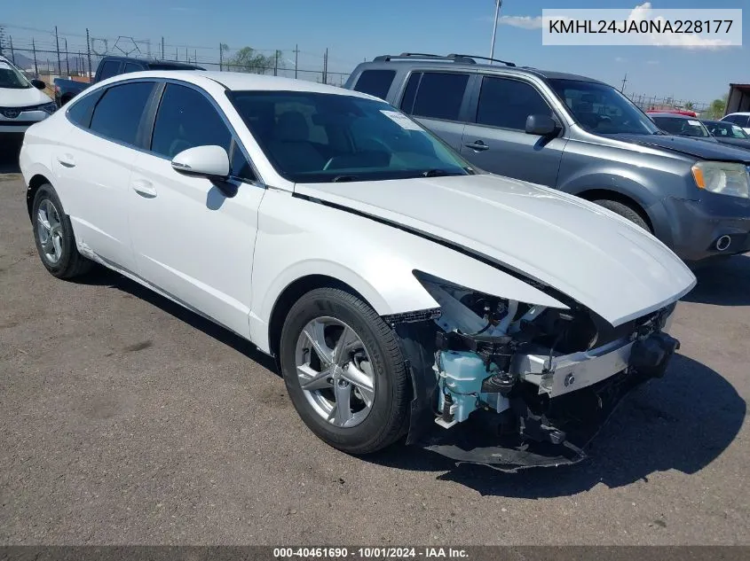 2022 Hyundai Sonata Se VIN: KMHL24JA0NA228177 Lot: 40461690