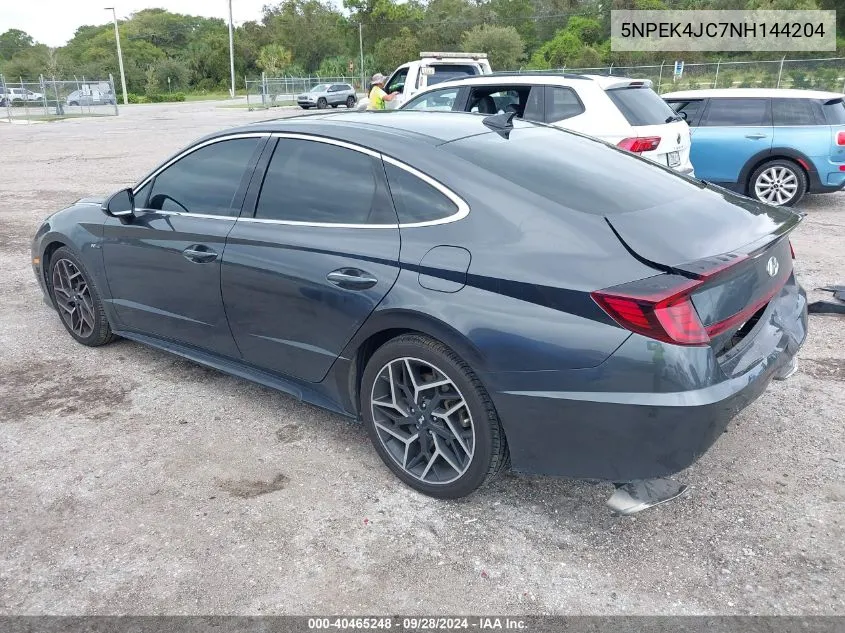 2022 Hyundai Sonata N Line VIN: 5NPEK4JC7NH144204 Lot: 40465248