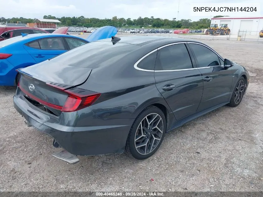 5NPEK4JC7NH144204 2022 Hyundai Sonata N Line