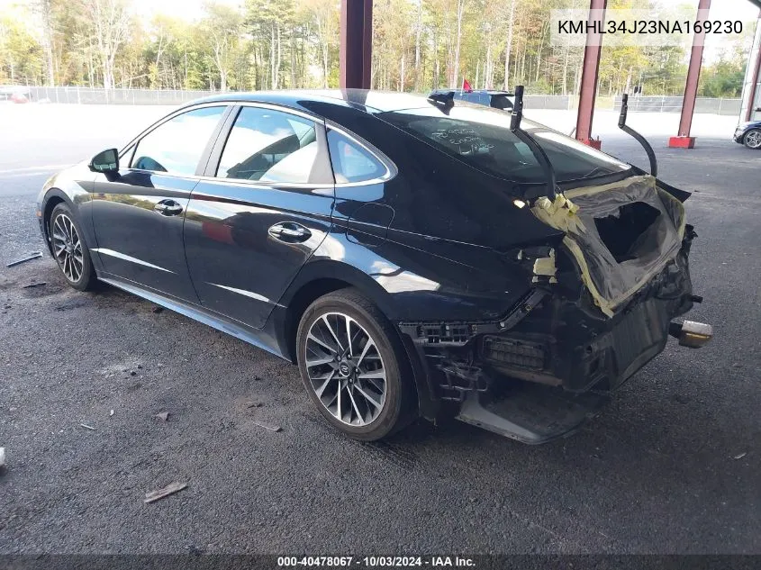 2022 Hyundai Sonata Limited VIN: KMHL34J23NA169230 Lot: 40478067