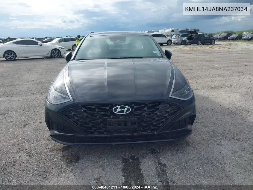 2022 Hyundai Sonata Sel VIN: KMHL14JA8NA237034 Lot: 40481211