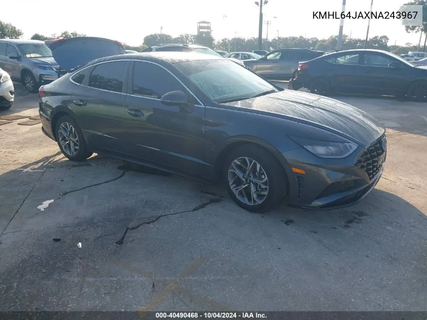 2022 Hyundai Sonata Sel VIN: KMHL64JAXNA243967 Lot: 40490468